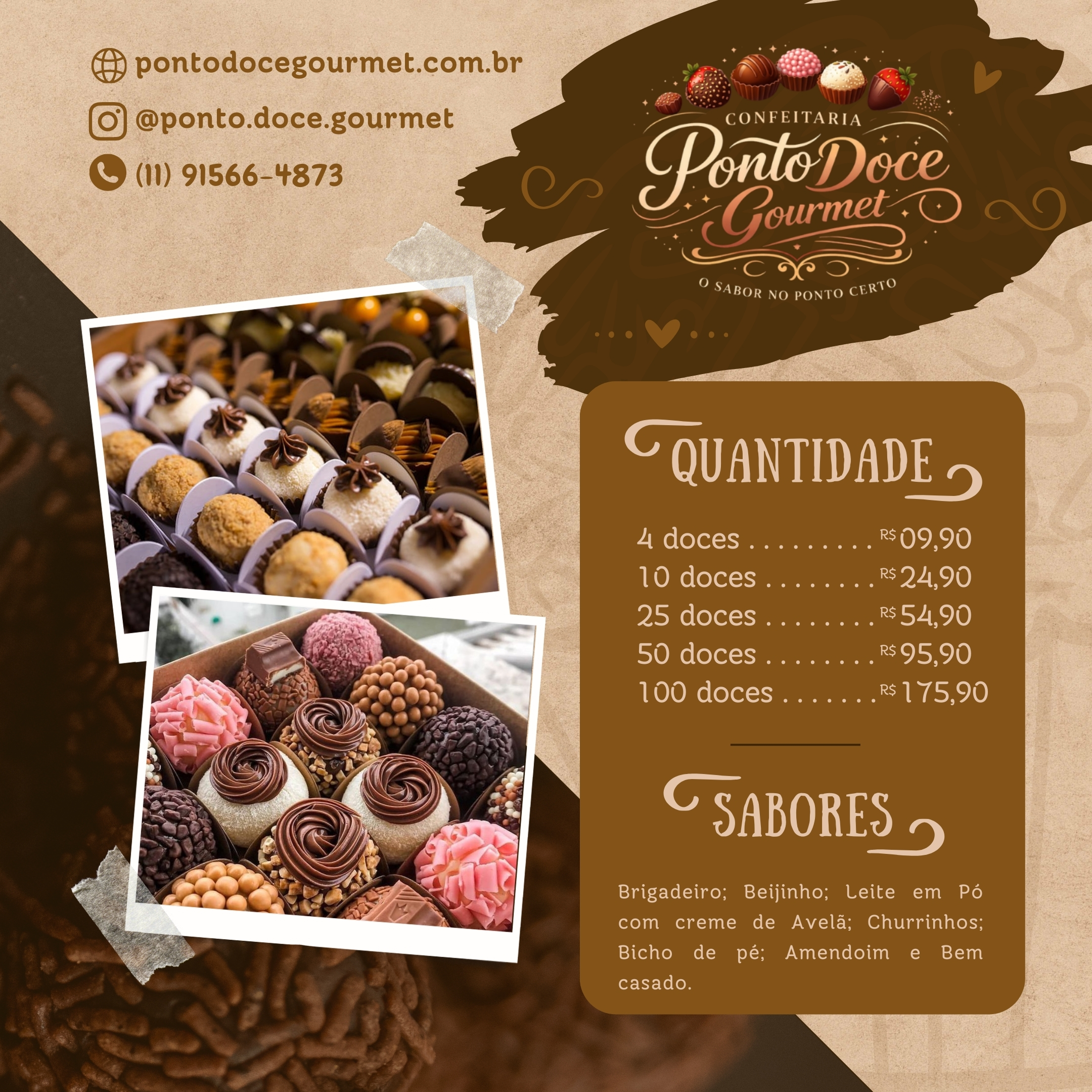 catalogo de brigadeiros ponto doce gourmet